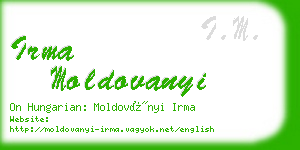 irma moldovanyi business card